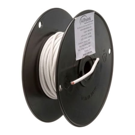 Allpoints Allpoints 38-1265 High Temperature Wire, No 14 Gauge, Stranded SRGN, White, 50' Roll 381265